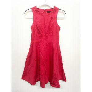 French Connection Red Pink Sleeveless FIt & Flare Dress 2